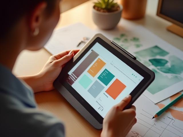 Creative professional working on brand portfolio design