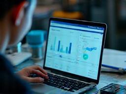 Satisfied tech client reviewing analytics dashboard